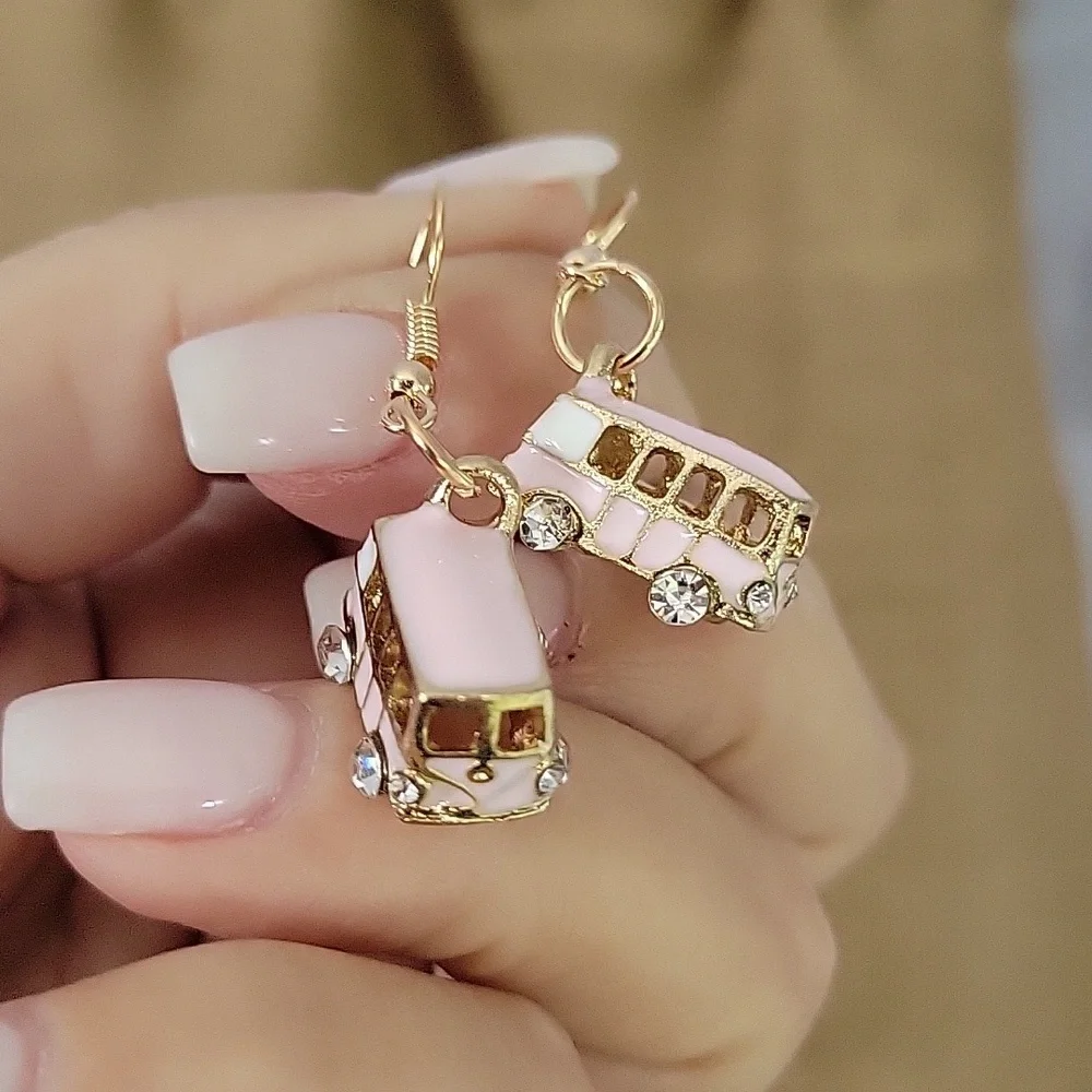 VW Micro Bus Drop Earrings - Picture 5 of 8